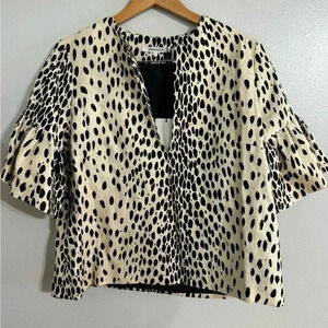 Emerson Fry printed bell sleeve linen top